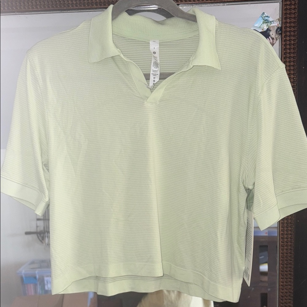 Light Green Cropped Polo Shirt